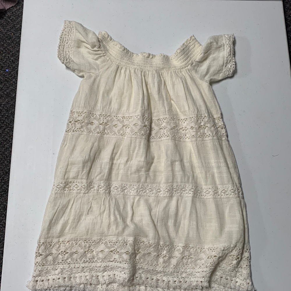 Off shoulder cream dress